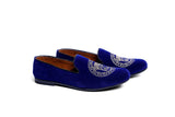Blue Velvet Emboroidered Shoes