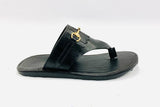 Premium Black Casual Slippers with Buckle