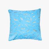 Blue Iris Gold Foil Cushion Cover