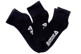 All Black Imported Original Mens Sports Cushioned R-E-E-B-O-K Ankle Socks